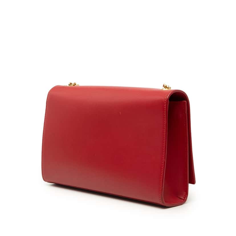 Saint Laurent Medium Smooth Calfskin Classic Monogram Kate Tassel Crossbody Red Leather Very good condition - Inside View