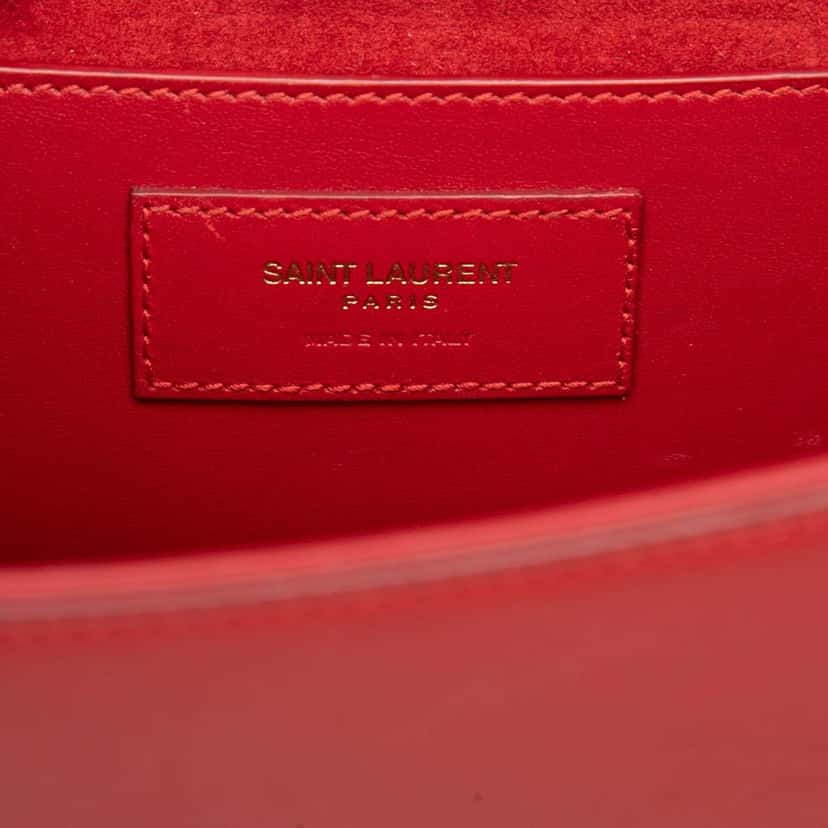 Saint Laurent Medium Smooth Calfskin Classic Monogram Kate Tassel Crossbody Red Leather Very good condition - Box View