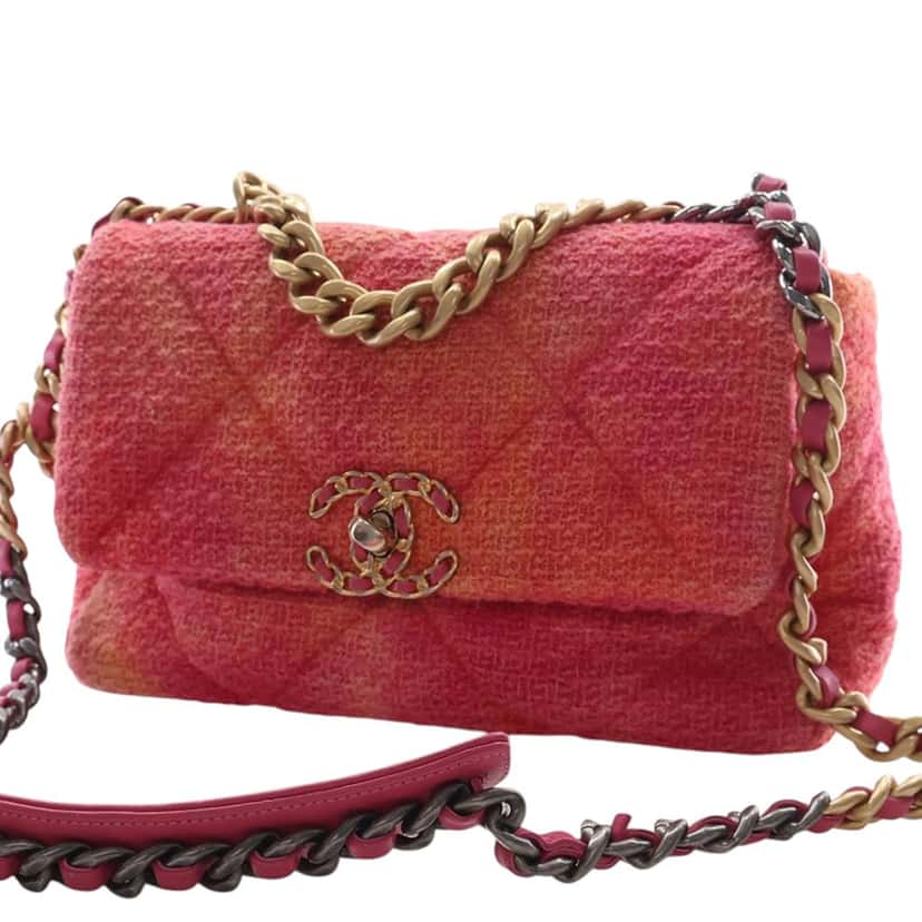 Chanel Medium Tweed Ombre 19 Flap Pink Very good condition - Inside View