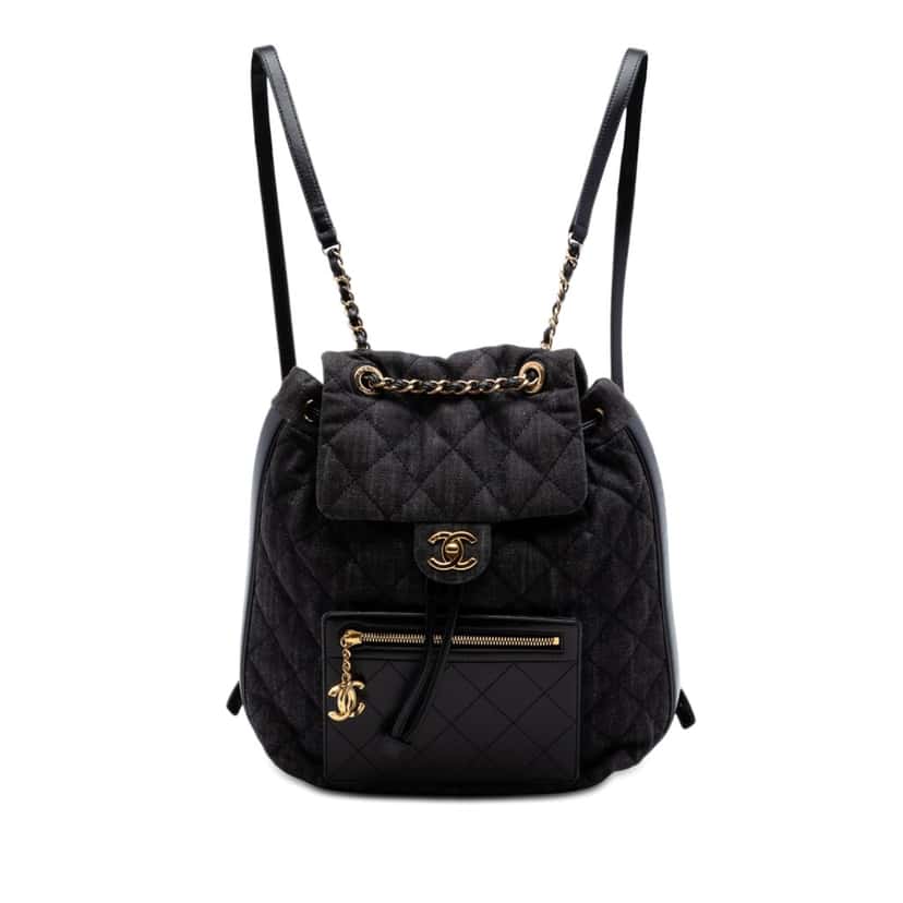 Chanel CC Quilted Denim and Calfskin Backpack Other Very good condition - Front View