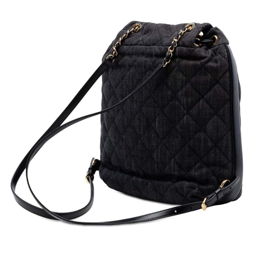 Chanel CC Quilted Denim and Calfskin Backpack Other Very good condition - Back View