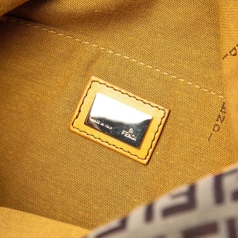 Fendi Zucchino Canvas Chef Pocket Shoulder Bag Beige Very good condition - Box View