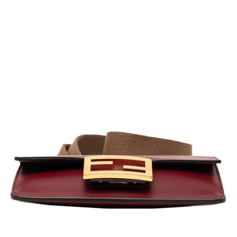 Fendi Mini Leather Flat Baguette Crossbody Red Leather Very good condition - Inside View