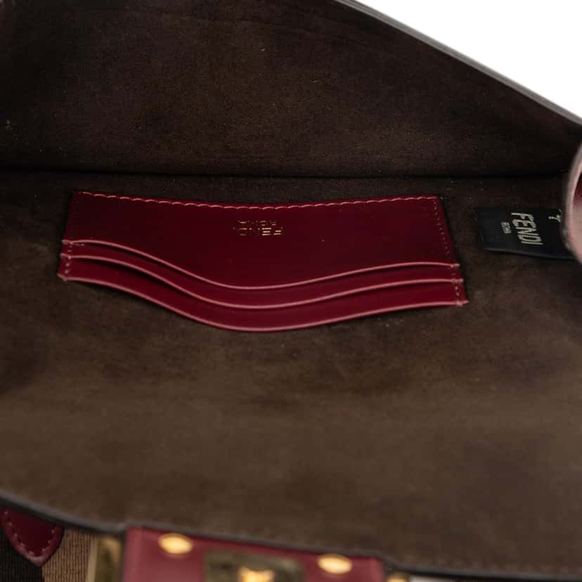 Fendi Mini Leather Flat Baguette Crossbody Red Leather Very good condition - Model View