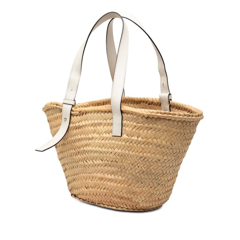 LOEWE Medium Raffia Anagram Basket Tote Beige Very good condition - Back View