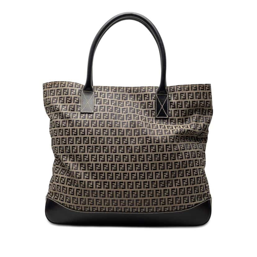 Fendi Zucchino Canvas Tote Beige Very good condition - Front View