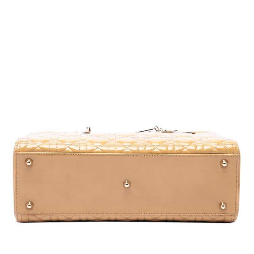 Dior Large Patent Cannage Lady Dior Beige Leather Very good condition - Inside View