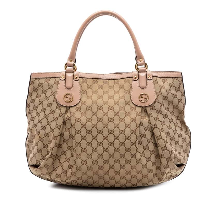 Gucci Large GG Canvas Scarlett Tote Beige Very good condition - Front View