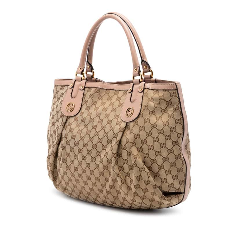 Gucci Large GG Canvas Scarlett Tote Beige Very good condition - Back View