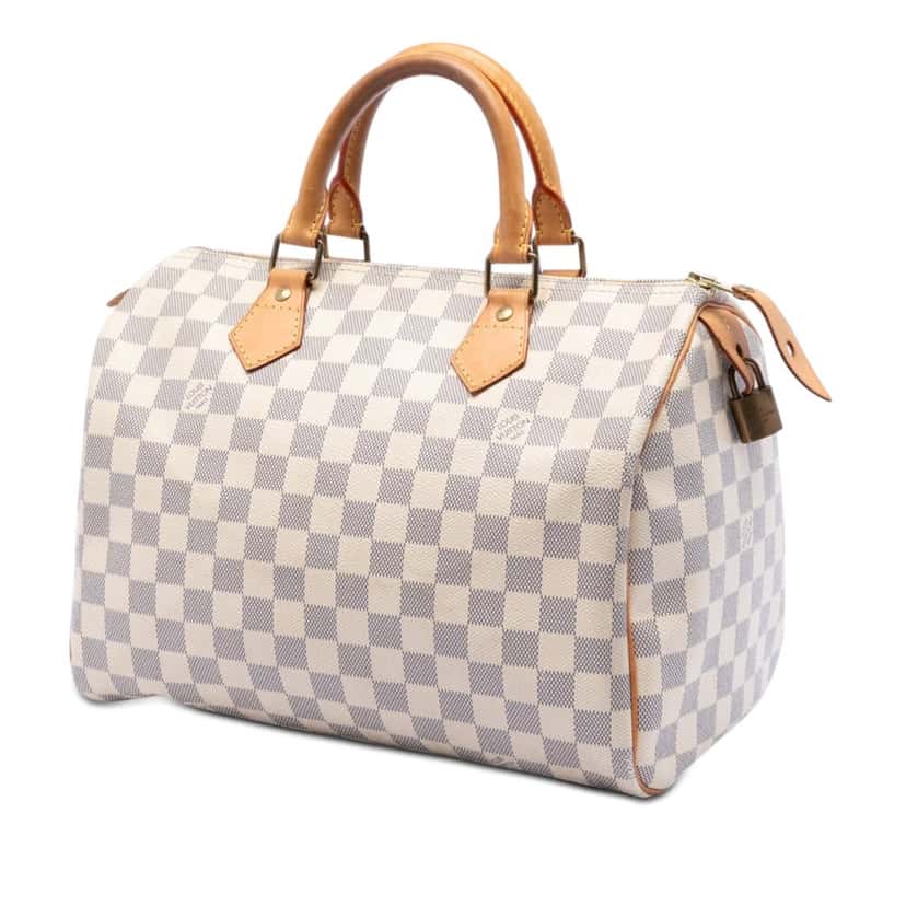 Louis Vuitton Damier Azur Speedy 30 White Very good condition - Back View
