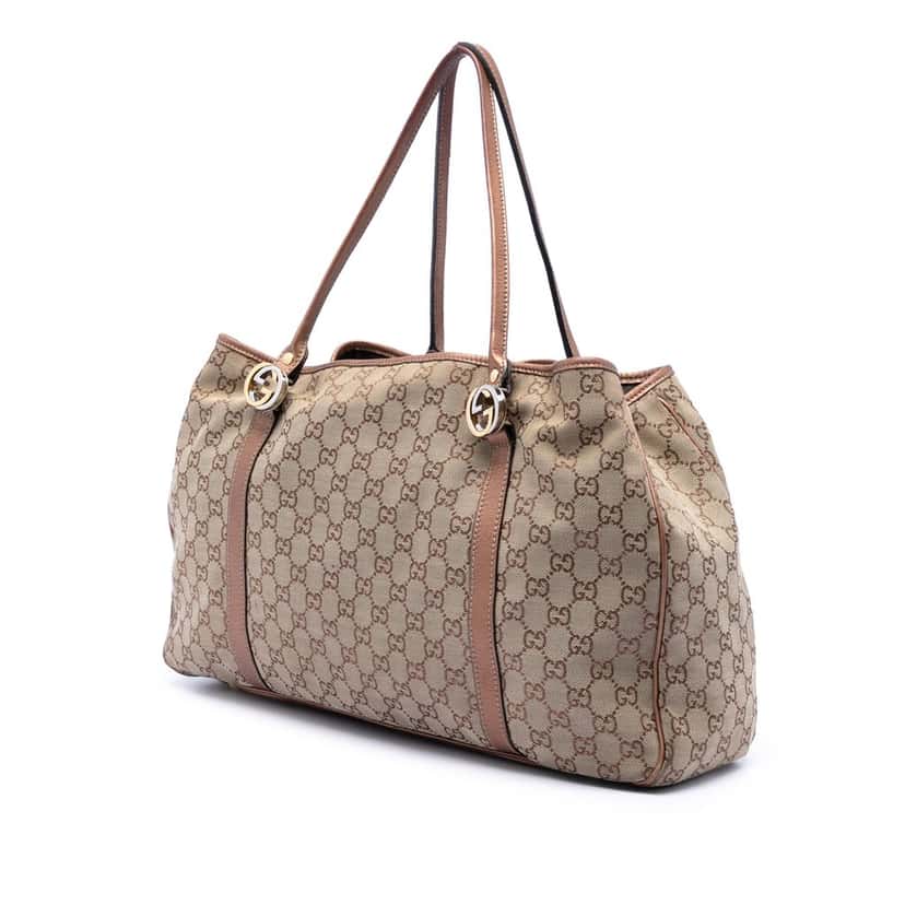 Gucci Large GG Canvas Twins Tote Beige Good condition - Back View