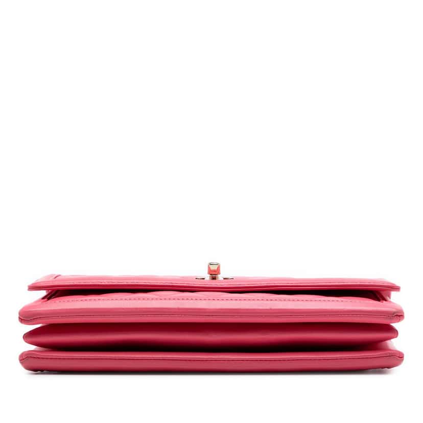 Chanel Medium Quilted Lambskin 3 Compartment Flap Pink Leather Very good condition - Inside View