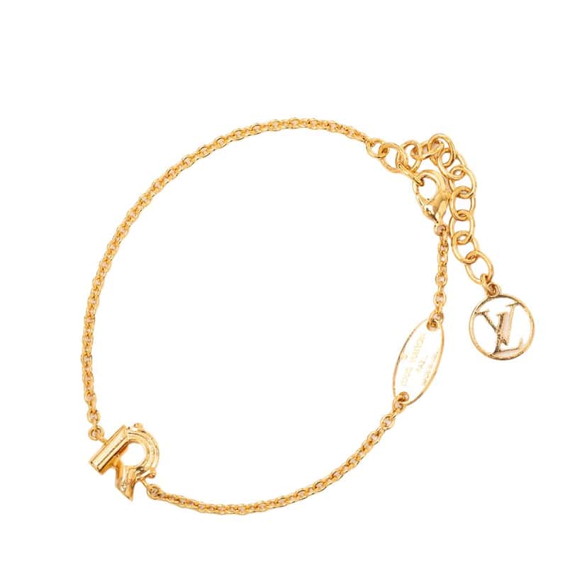 Louis Vuitton Gold Plated LV and Me R Bracelet Gold Metal Very good condition - Back View