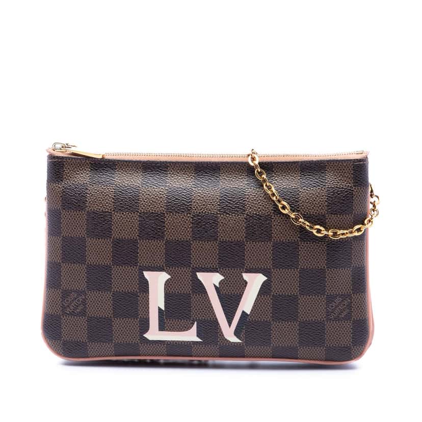 Louis Vuitton Damier Ebene Pochette Double Zip Brown Very good condition - Front View