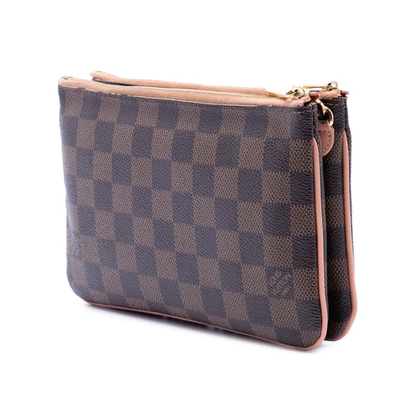Louis Vuitton Damier Ebene Pochette Double Zip Brown Very good condition - Back View