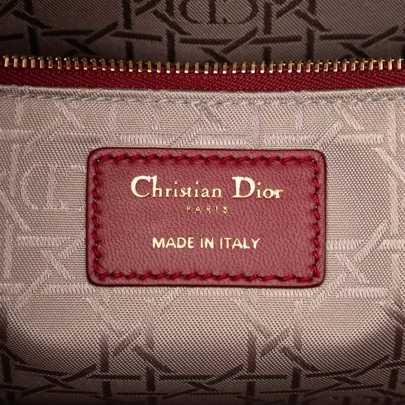 Dior Large Lambskin Cannage Lady Dior Red Leather Very good condition - Box View