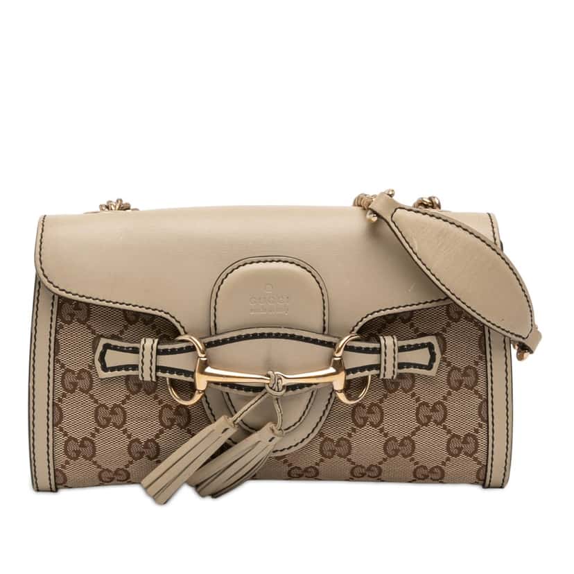 Gucci Small GG Canvas Emily Crossbody Beige Very good condition - Front View