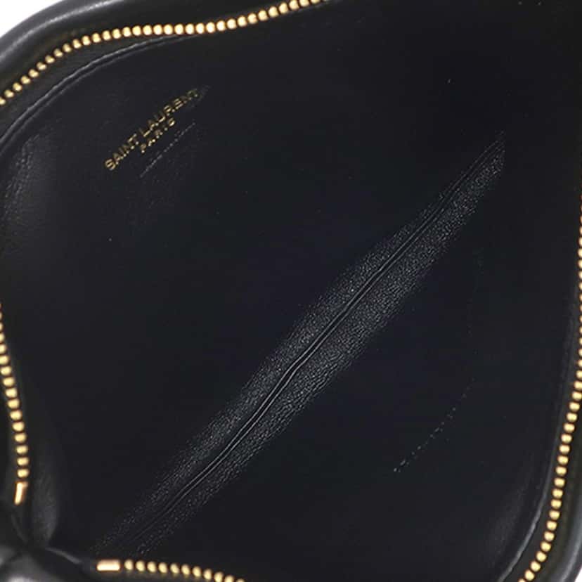 Saint Laurent Small Lambskin Calypso Zipped Pouch Black Leather Very good condition - Model View