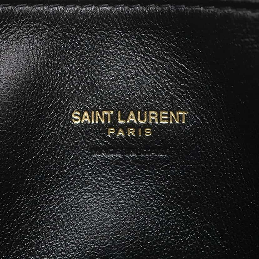 Saint Laurent Small Lambskin Calypso Zipped Pouch Black Leather Very good condition - Box View