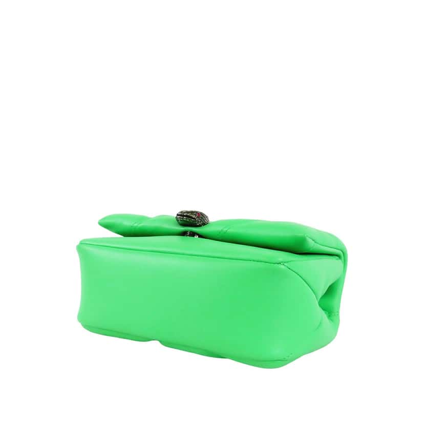 Bvlgari Mini Leather Serpenti Cabochon Satchel Green Leather Very good condition - Inside View