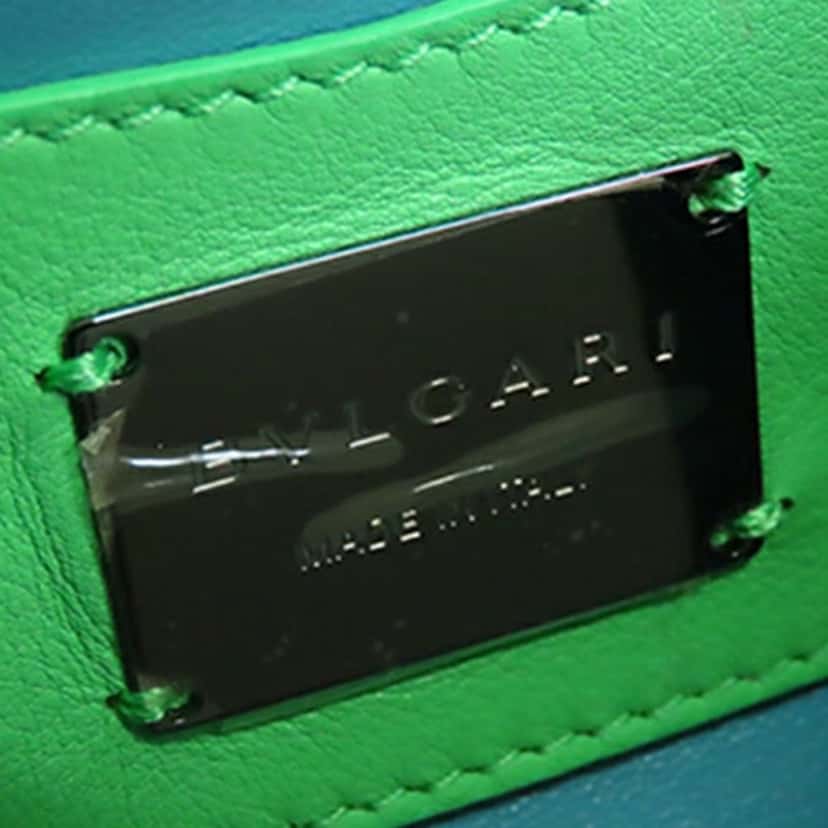Bvlgari Mini Leather Serpenti Cabochon Satchel Green Leather Very good condition - Box View