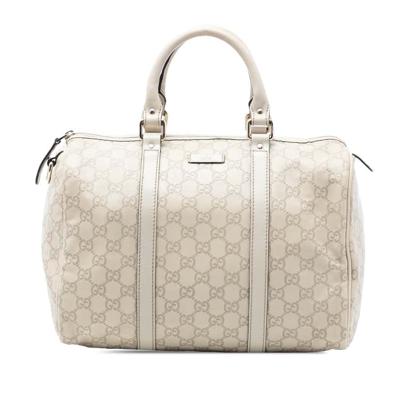 Gucci Medium Guccissima Joy Boston Bag White Leather Very good condition - Front View