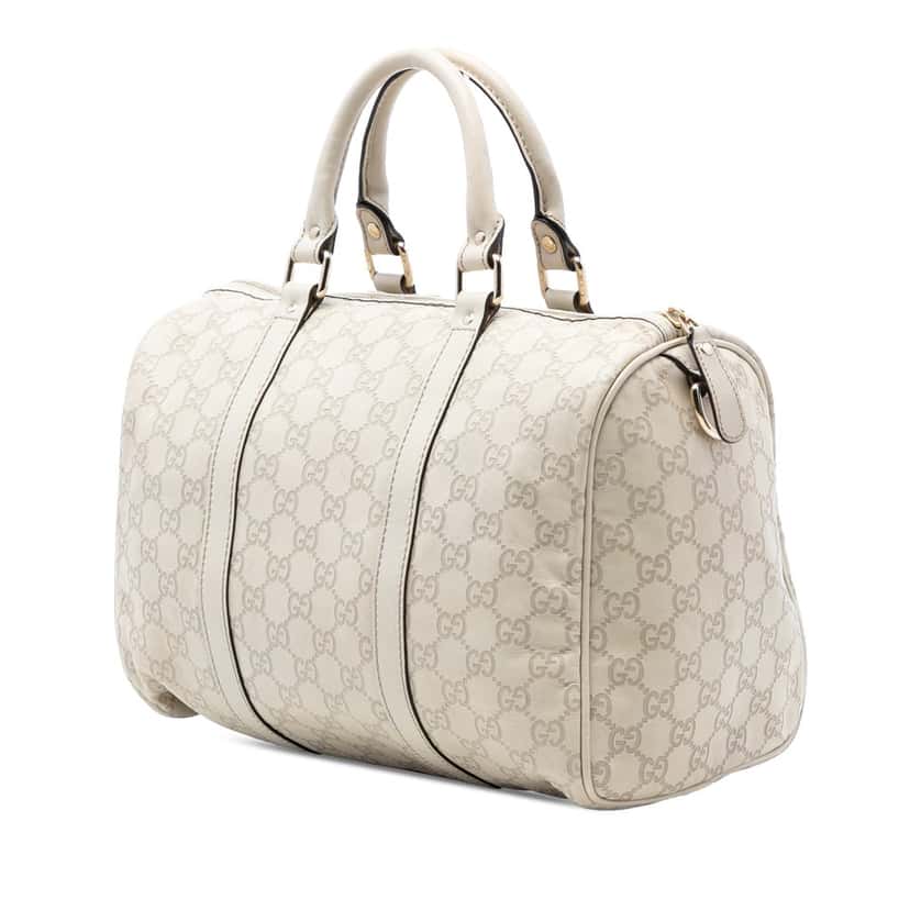 Gucci Medium Guccissima Joy Boston Bag White Leather Very good condition - Back View