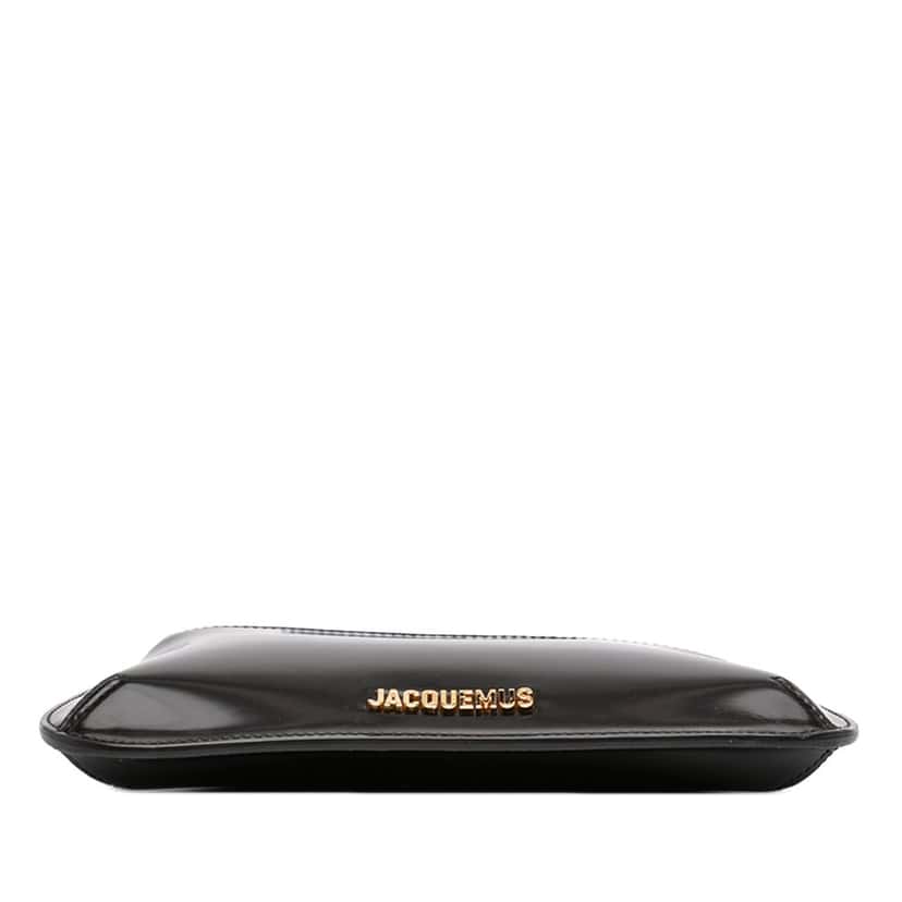 Jacquemus Patent Le Petit Bisou Chain Shoulder Bag Black Leather Very good condition - Inside View