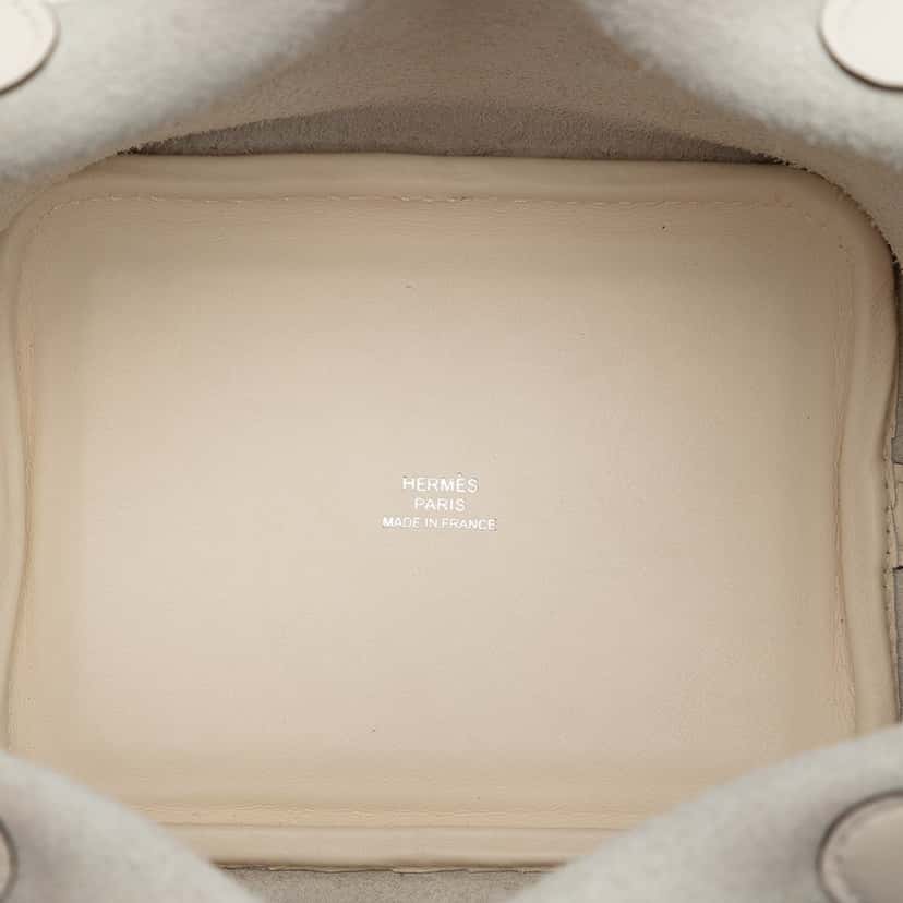Hermès Micro Swift Lucky Daisy Picotin Lock 14 White Leather Very good condition - Model View
