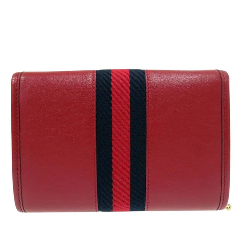 Gucci Mini Calfskin Rajah Web Chain Crossbody Red Leather Very good condition - Back View