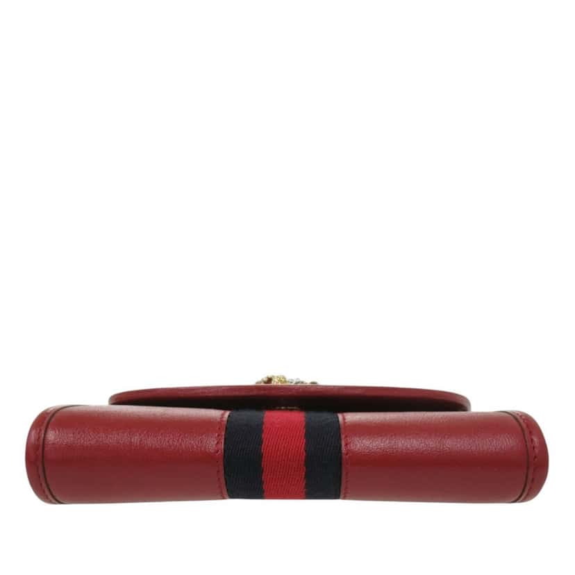 Gucci Mini Calfskin Rajah Web Chain Crossbody Red Leather Very good condition - Inside View