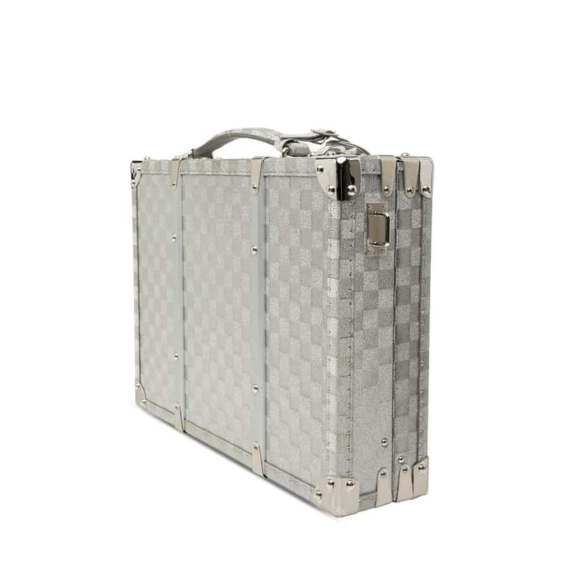 Louis Vuitton Damier Glitter Briefcase Trunk Silver Leather Very good condition - Back View