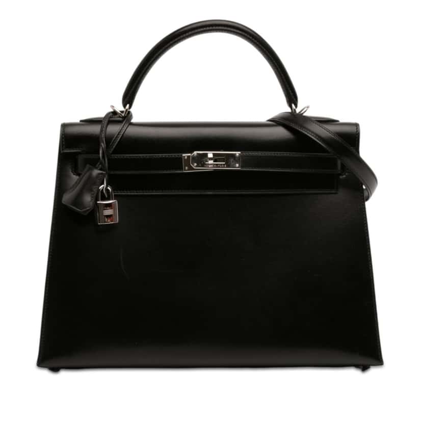 Hermès Box Calf Kelly II Sellier 32 Black Leather Very good condition - Front View