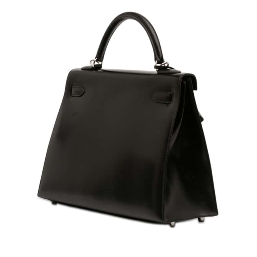 Hermès Box Calf Kelly II Sellier 32 Black Leather Very good condition - Back View