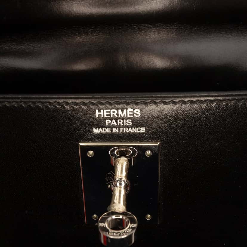 Hermès Box Calf Kelly II Sellier 32 Black Leather Very good condition - Box View