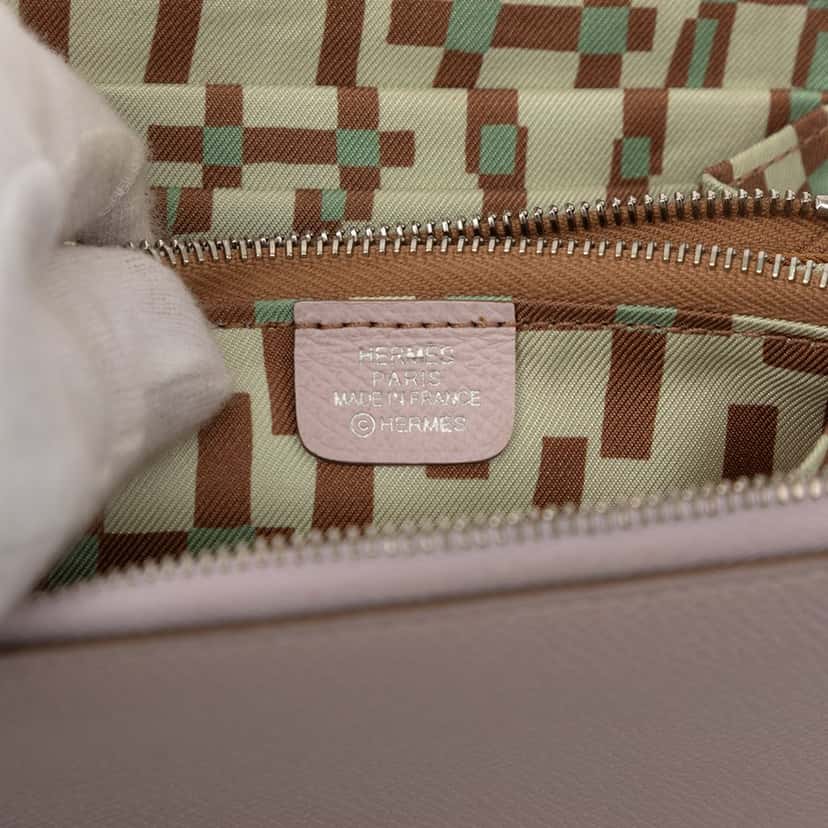 Hermès Epsom Silk In Compact Wallet Pink Leather Very good condition - Box View