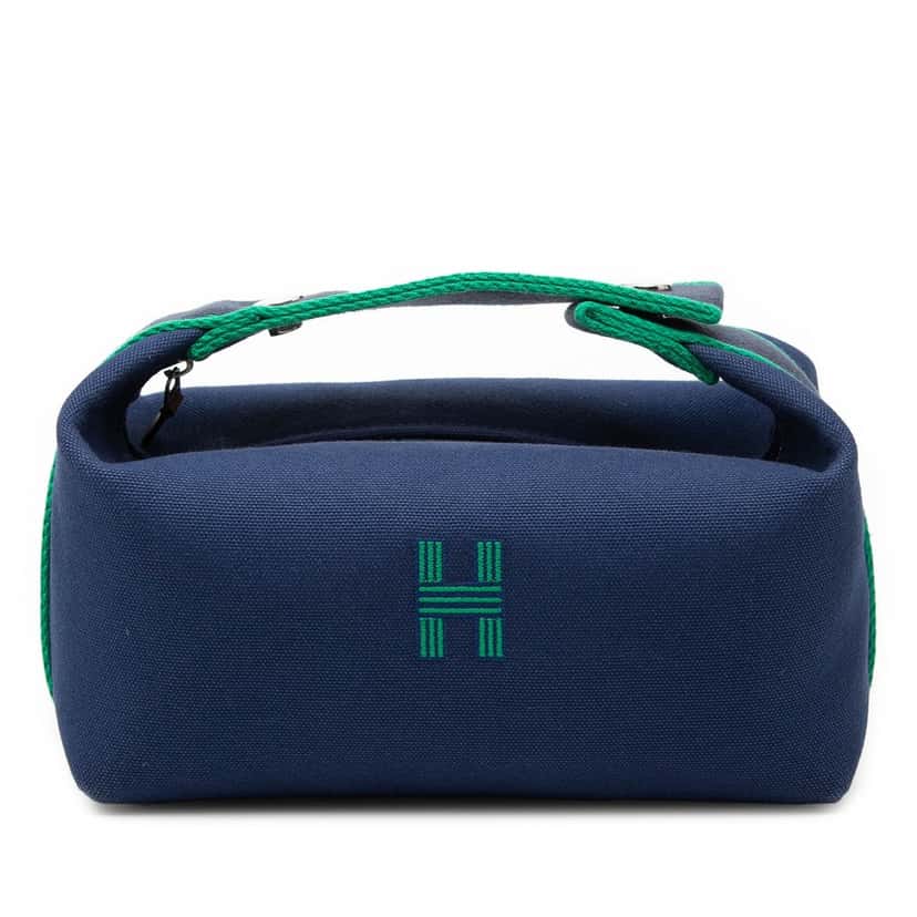 Hermès Small Toile Bride A Brac Case Blue Very good condition - Front View