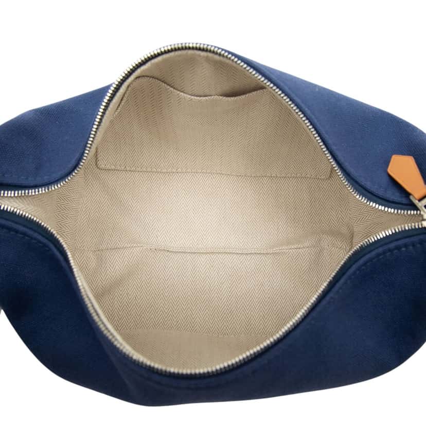 Hermès Small Toile Bride A Brac Case Blue Very good condition - Model View