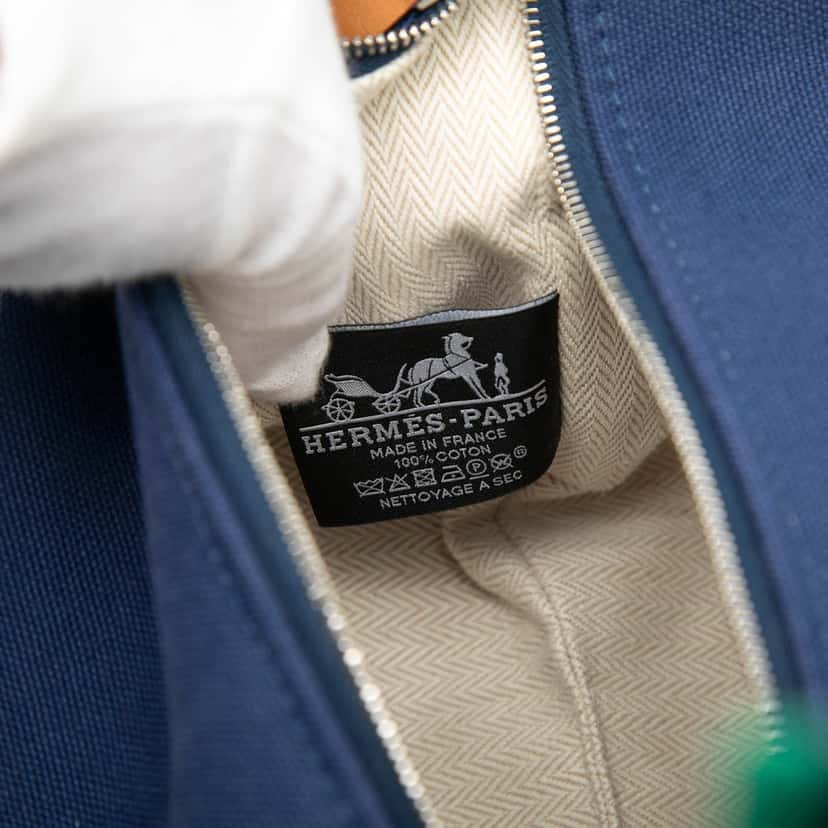 Hermès Small Toile Bride A Brac Case Blue Very good condition - Box View