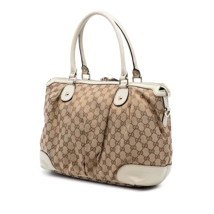 Gucci GG Canvas Sukey Satchel Beige Very good condition - Back View
