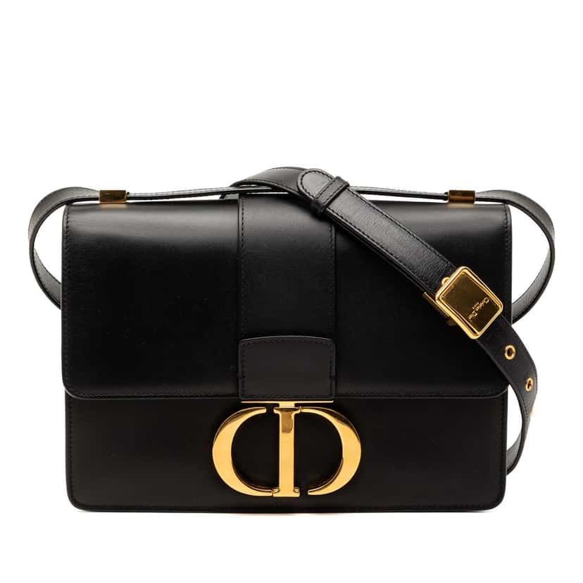 Dior Leather 30 Montaigne Flap Black Leather Very good condition - Front View