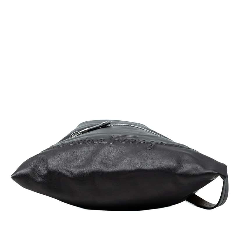 Salvatore Ferragamo Leather Kentucky Drawstring Backpack Black Leather Very good condition - Inside View