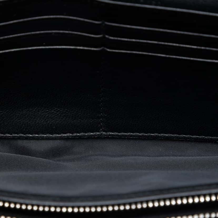 Dior Woven Lambskin Lady Dior Rendezvouz Wallet on Chain Black Leather Very good condition - Model View