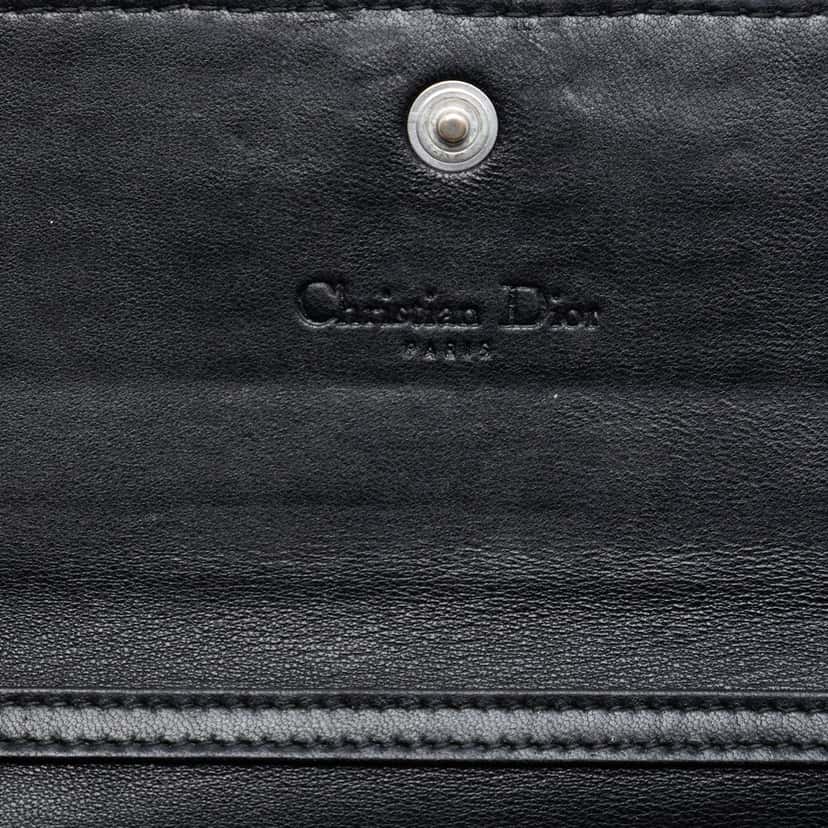 Dior Woven Lambskin Lady Dior Rendezvouz Wallet on Chain Black Leather Very good condition - Box View