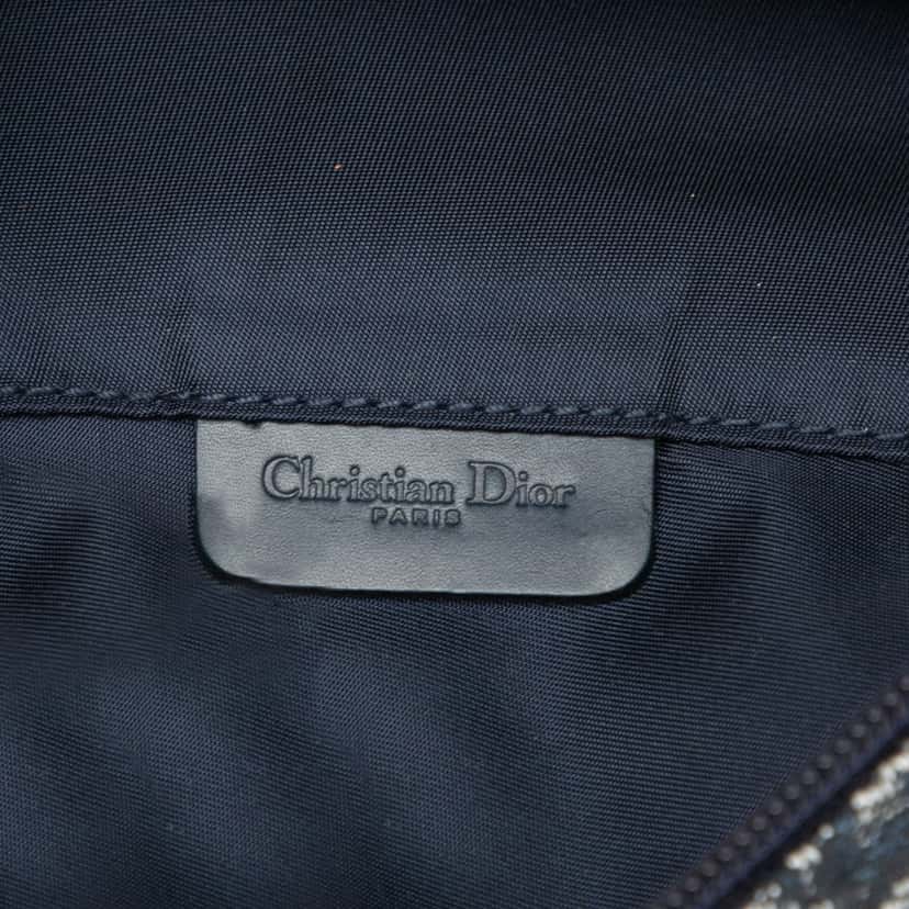 Dior Diorissimo Canvas Saddle Pouch Blue Very good condition - Box View