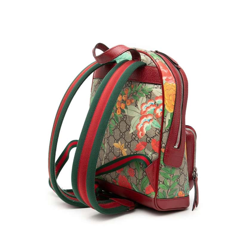 Gucci Small GG Supreme Web Tian Backpack Beige Very good condition - Back View