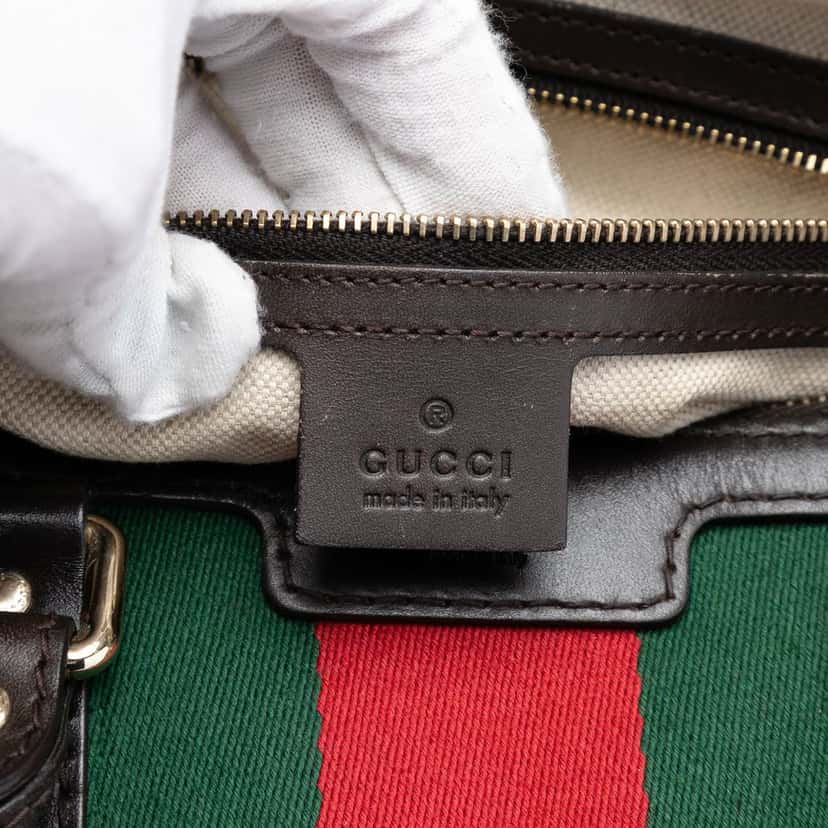 Gucci Medium GG Canvas Web Joy Boston Bag Beige Very good condition - Box View