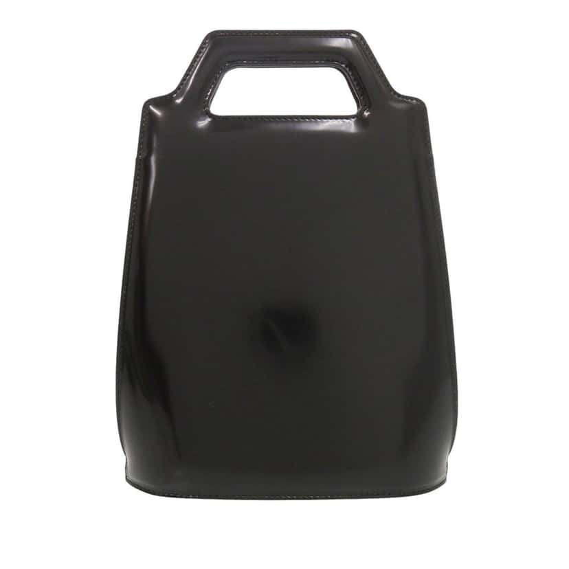 Salvatore Ferragamo Mini Brushed Calfskin Gancini North South Wanda Top Handle Bag Black Leather Very good condition - Back View