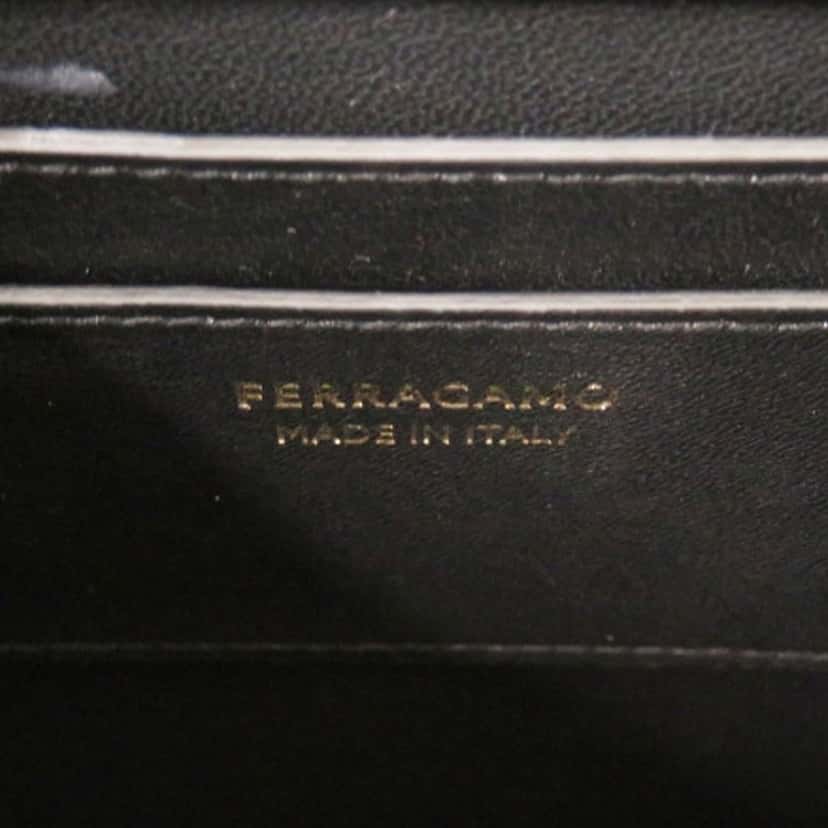 Salvatore Ferragamo Mini Brushed Calfskin Gancini North South Wanda Top Handle Bag Black Leather Very good condition - Box View
