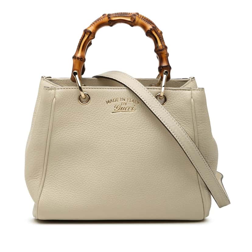 Gucci Mini Calfskin Bamboo Shopper Satchel Brown Leather Very good condition - Front View